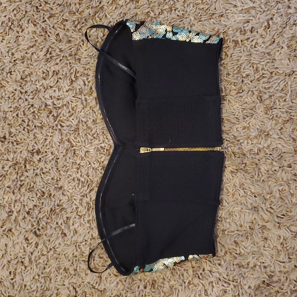 Forever 21 Sequin Bustier Crop Top S - Picture 2 of 4